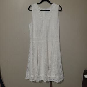 NWT Charter Club Lace Fit & Flare Dress Size XL Vintage Cream